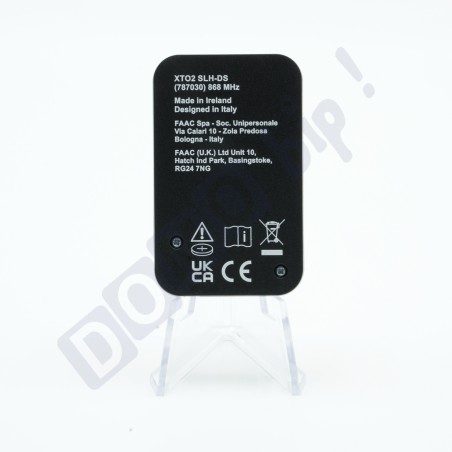 Télécommande FAAC XTO2 868 SLH-DS 2 boutons portail garage